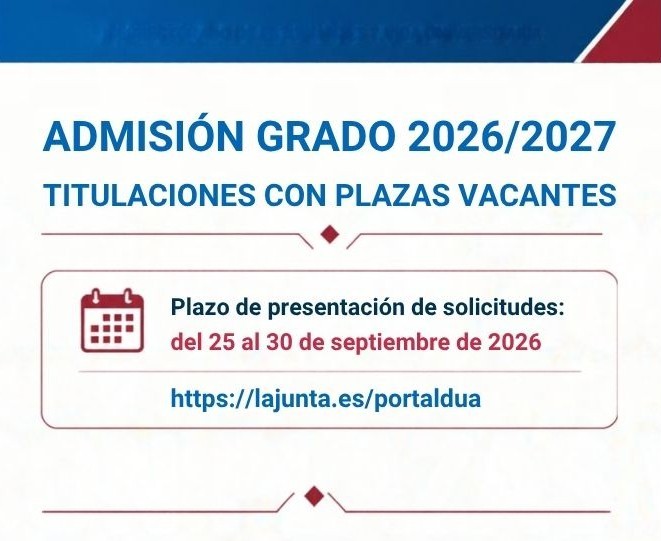 Admisión a Grado curso 2026-27